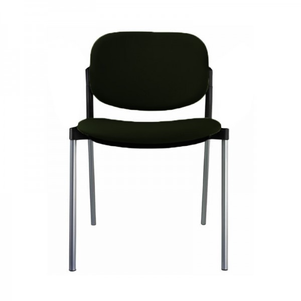 Step chair with black epoxy structure and Baly (textile) upholstery in black color - Without arms